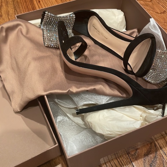 NEW Gianvito Rossi Adore rhinestone & suede heels 38 - Picture 4 of 5